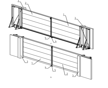 Схема встречных откатных ворот