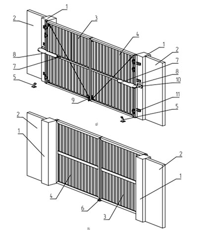 Конструкция распашных ворот Конструкция распашных ворот